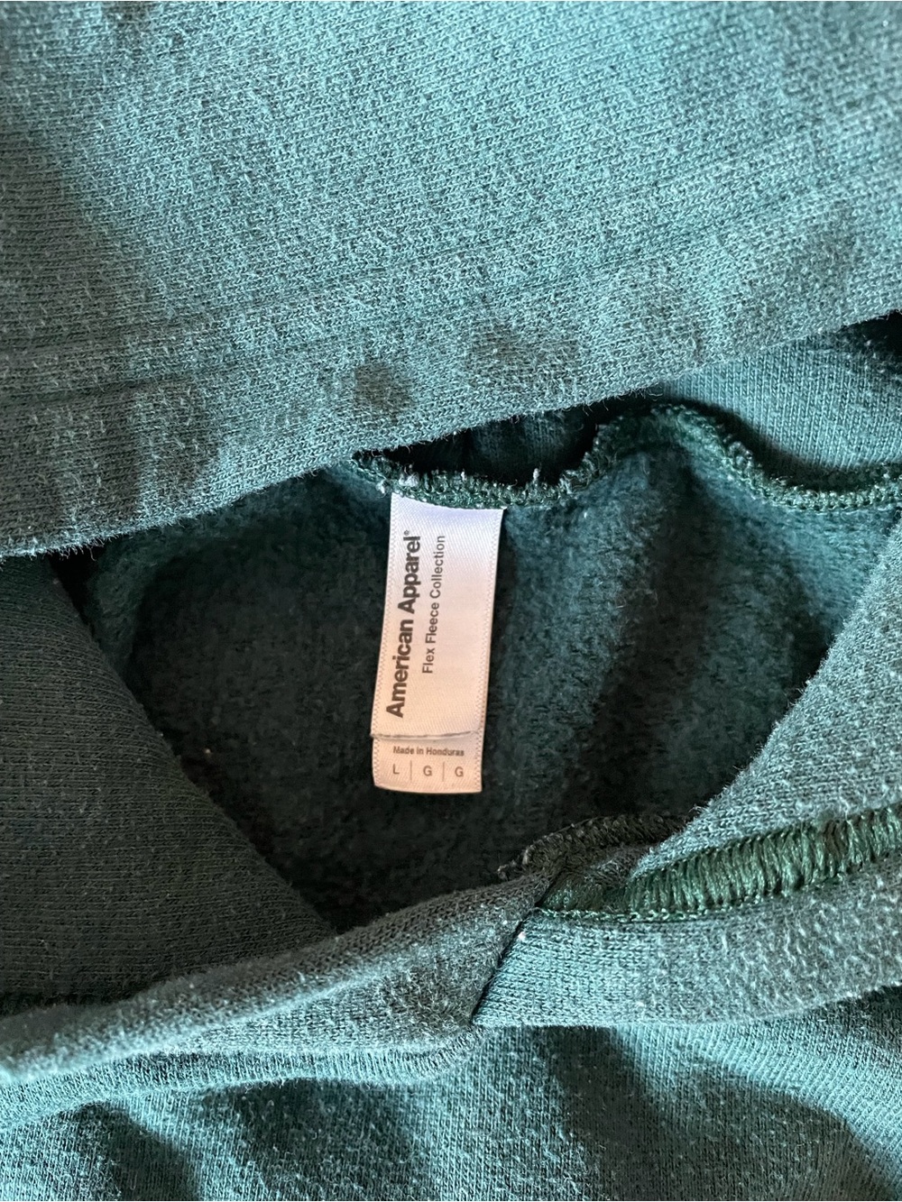 American Apparel Green Hooded Pullover Sweatshirt Minimalist Men’s L